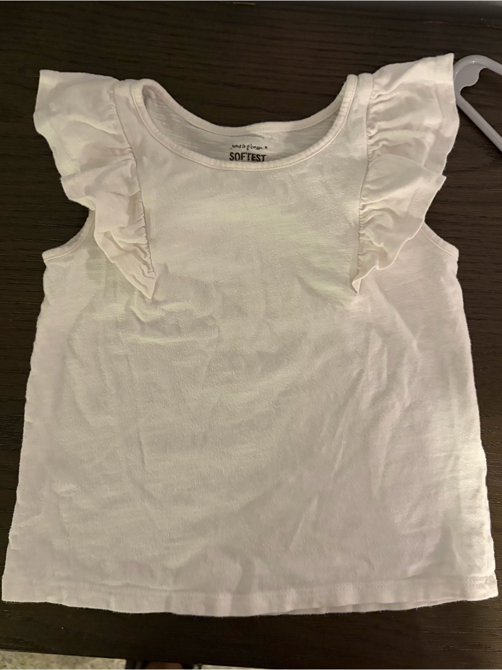 Girls' White Ruffle Sleeve Tank Top